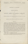 Exchange of Prisoners. : testimony of Lieut. Gen. Ulysses S. Grant, taken by the Joint Committee on the Conduct of the War, and relating to the exchange of prisoners