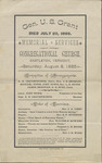 Gen. U.S. Grant died July 23 1885 : memorial services at the Congregational church, Castletown, Vermont, Saturday, August 8, 1885